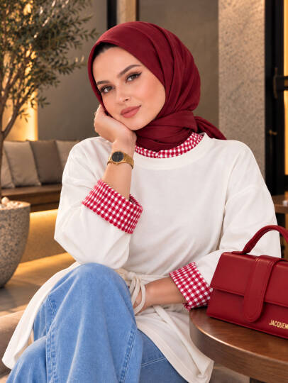 Bella Pötikare Detaylı Belden Bağlamalı Sweat - Ekru - 22066-EKRU - 2