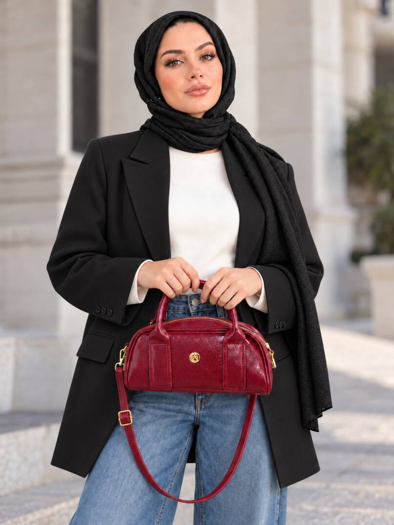 Cannes Rugan El Ve Omuz Çantası - Bordo - 22077-BORDO - 1