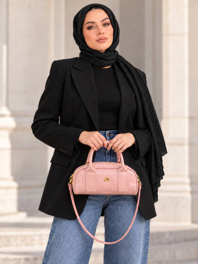 Cannes Rugan El Ve Omuz Çantası - Pembe - 22077-PEMBE