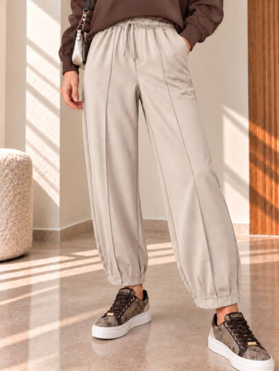 Comfort Oysho Rahat Kesim Pantolon - Bej - 22100-BEJ