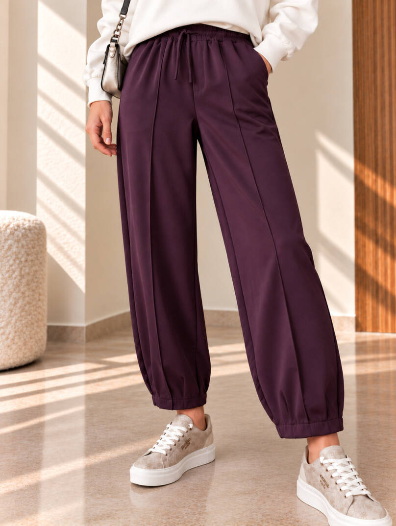 Comfort Oysho Rahat Kesim Pantolon - Bordo - 22100-BORDO - 1