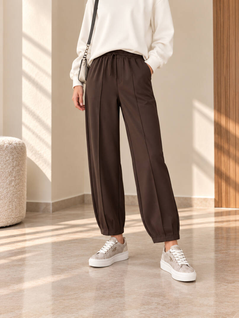 Comfort Oysho Rahat Kesim Pantolon - Kahve - 22100-KAHVE - 2