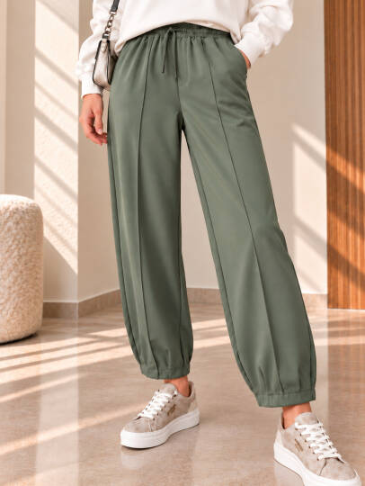 Comfort Oysho Rahat Kesim Pantolon - Küf yeşili - 22100-KUF-YESILI
