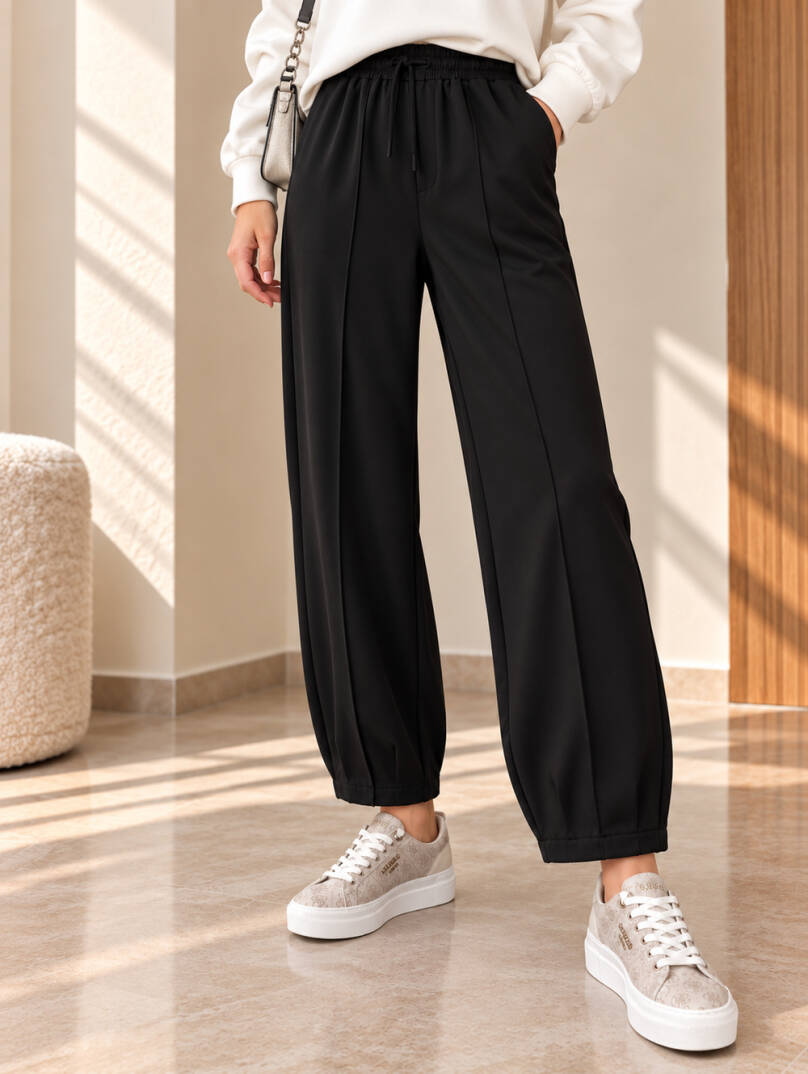 Comfort Oysho Rahat Kesim Pantolon - Siyah - 22100-SIYAH - 1