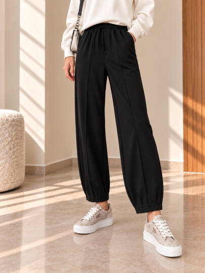 Comfort Oysho Rahat Kesim Pantolon - Siyah - 22100-SIYAH - 2