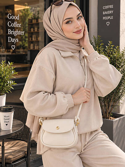 Düğüm Detaylı Mini Çapraz Çanta - Beyaz - 1