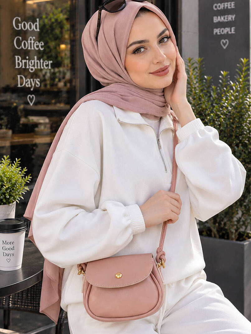 Düğüm Detaylı Mini Çapraz Çanta - Pembe - 1