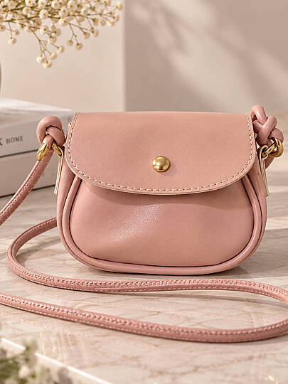 Düğüm Detaylı Mini Çapraz Çanta - Pembe - 3