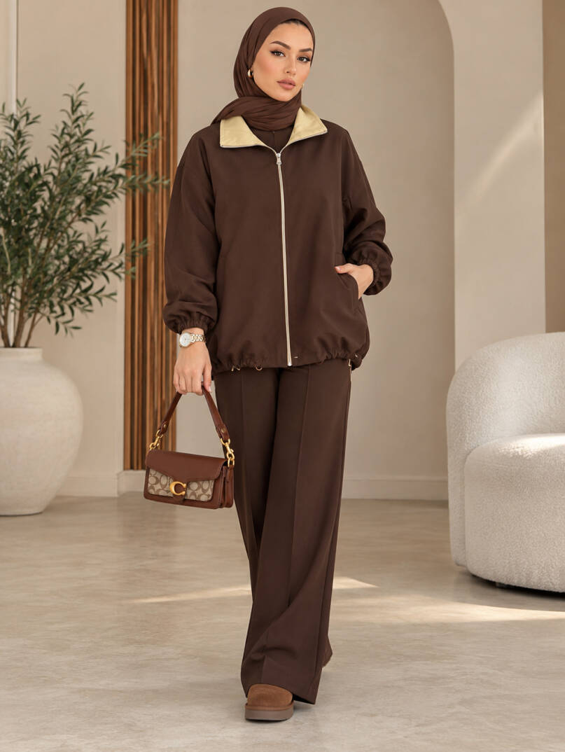 Iconic Luxe Çift Taraflı İkili Takım - Kahve - 22071-KAHVE - 1
