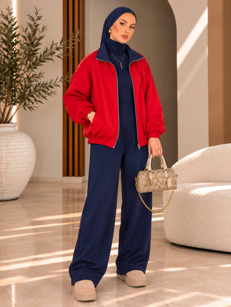 Iconic Luxe Çift Taraflı İkili Takım - Lacivert - 22071-LACIVERT - 2