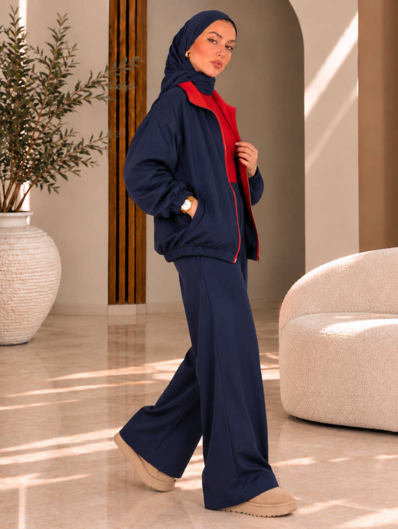 Iconic Luxe Çift Taraflı İkili Takım - Lacivert - 22071-LACIVERT - 7