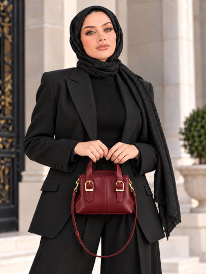 Lorenza Mini Deri Çanta - Bordo - 22076-BORDO
