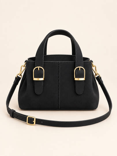 Lorenza Mini Nubuk Çanta - Siyah - 22075-SIYAH - 2