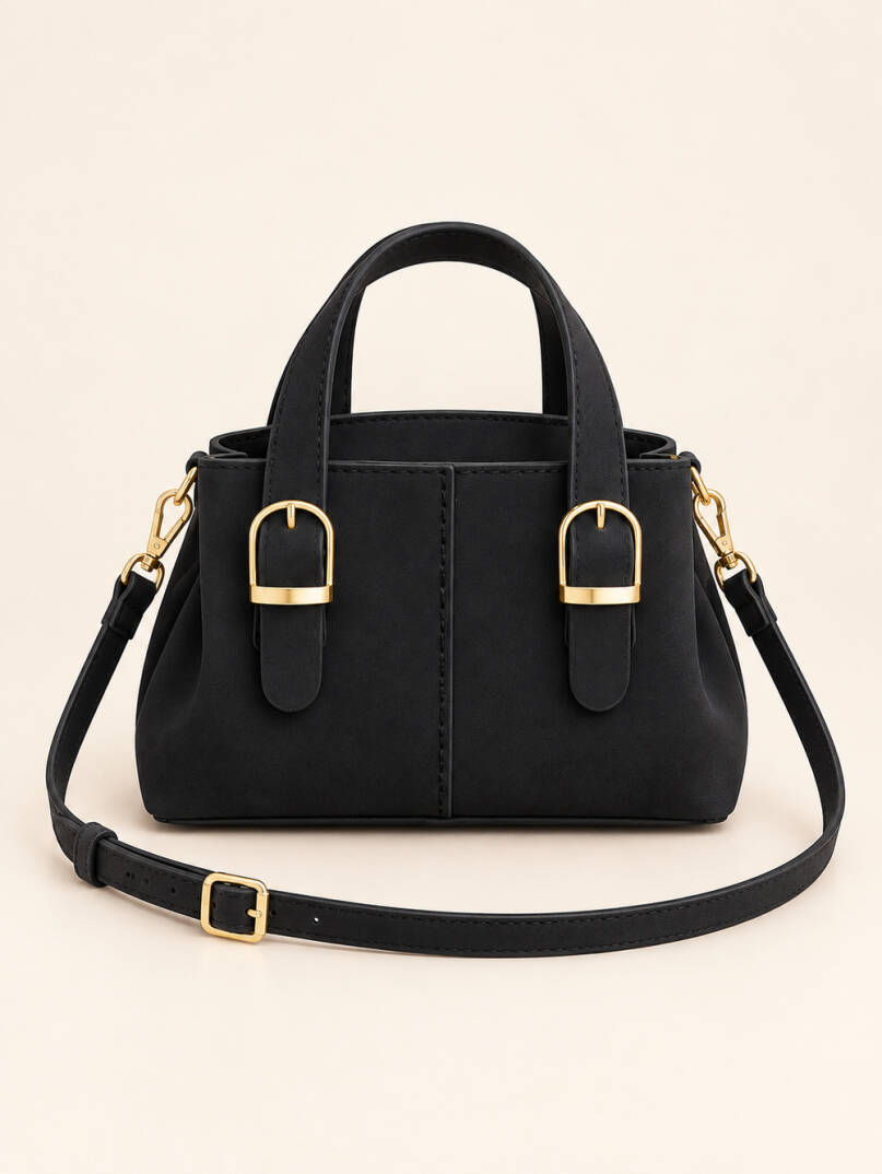 Lorenza Mini Nubuk Çanta - Siyah - 22075-SIYAH - 2
