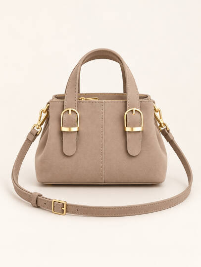 Lorenza Mini Nubuk Çanta - Vizon - 22075-VIZON - 2