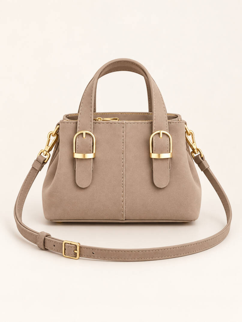 Lorenza Mini Nubuk Çanta - Vizon - 22075-VIZON - 2