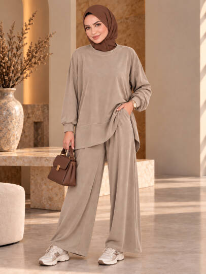 Lunessa Soft Pike Modal İkili Takım - Bej - 22065-BEJ