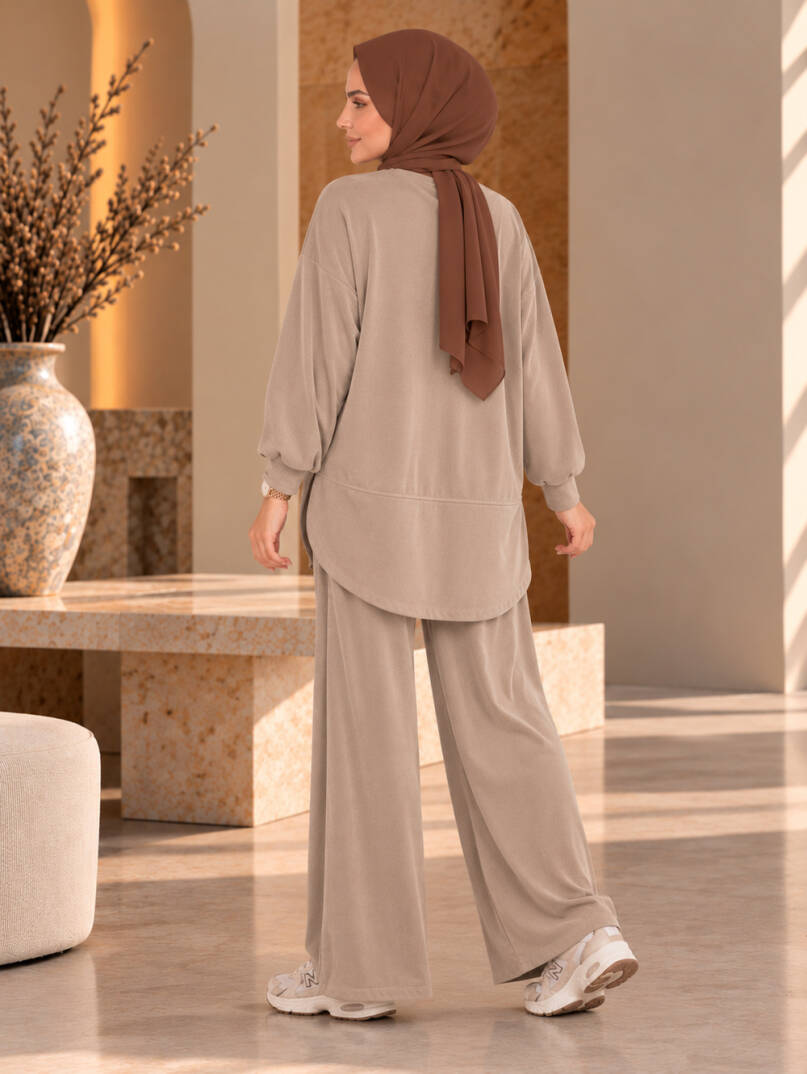 Lunessa Soft Pike Modal İkili Takım - Bej - 22065-BEJ - 5