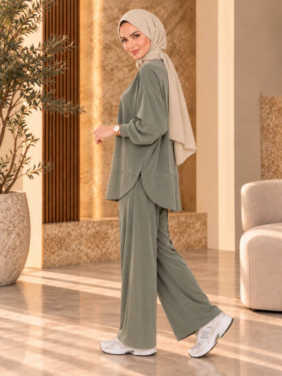 Lunessa Soft Pike Modal İkili Takım - Soft Haki - 22065-SOFT-HAKI - 4