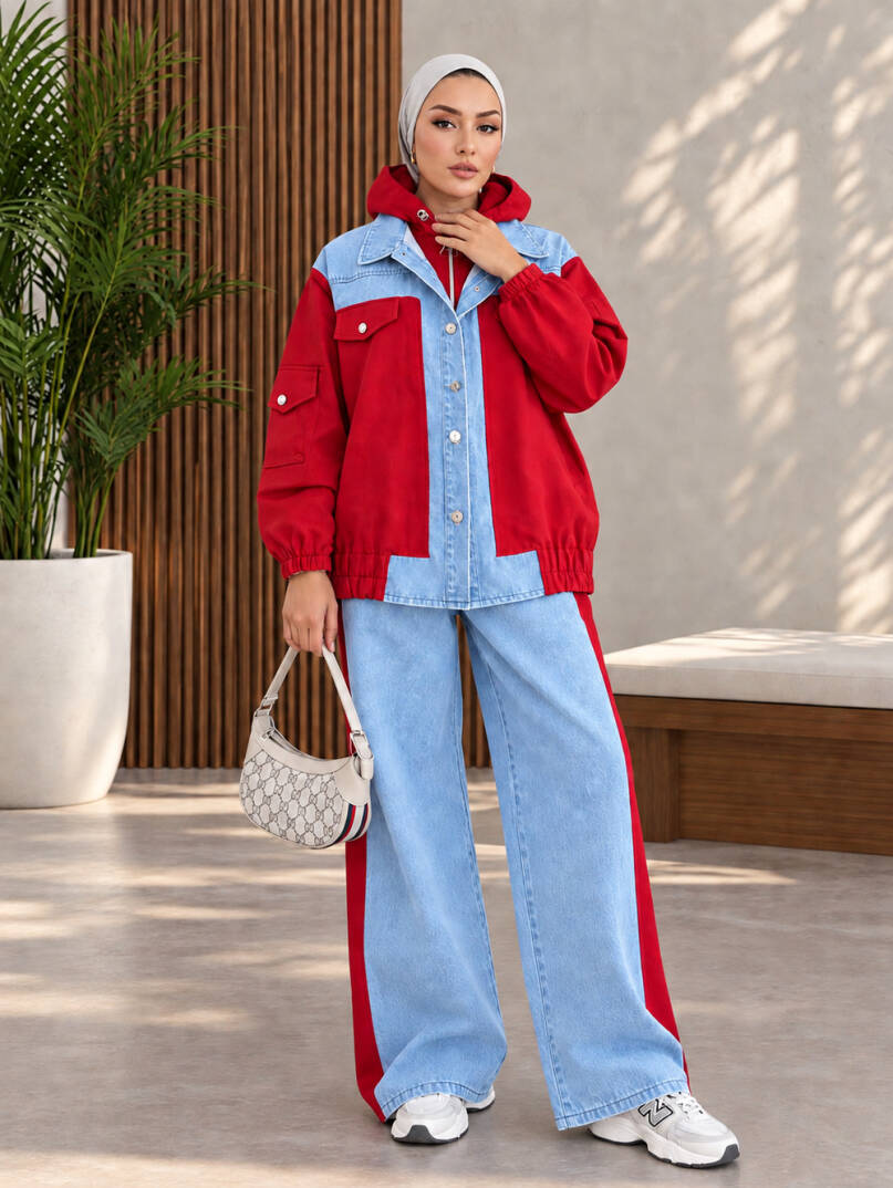 Milano Red Line Denim Takım - Kırmızı - 22061-KIRMIZI - 1