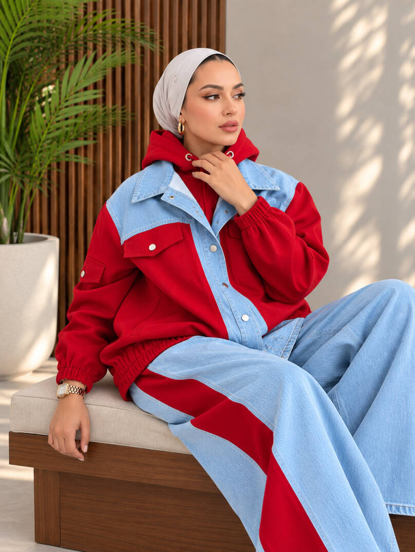 Milano Red Line Denim Takım - Kırmızı - 22061-KIRMIZI - 2
