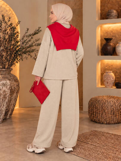 Modern Aura Luxe Üçlü Takım - Bej - 22055-BEJ - 5