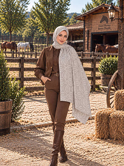 Naia Desen Ayrobin Jakar Şal - Taş