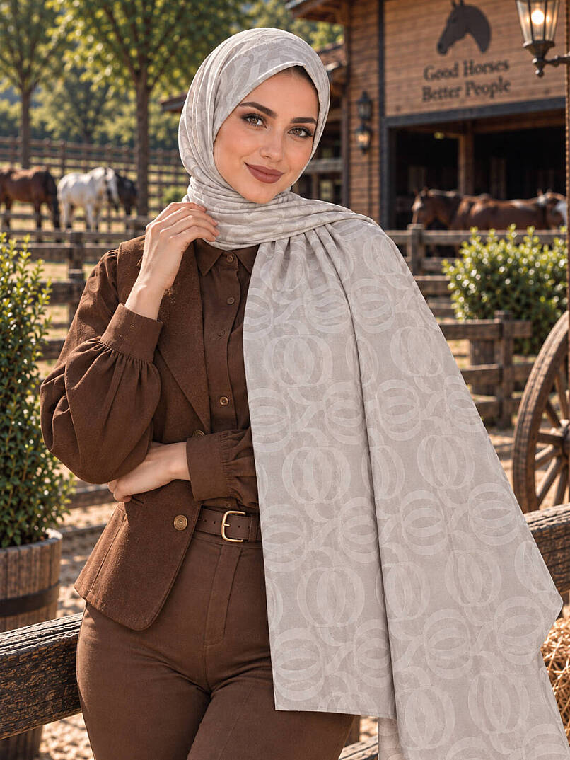 Naia Desen Ayrobin Jakar Şal - Taş - 2