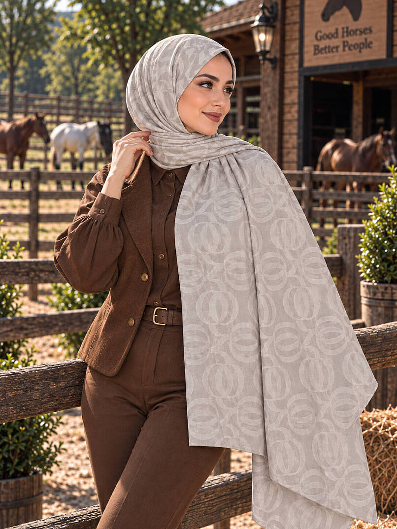 Naia Desen Ayrobin Jakar Şal - Taş - 3